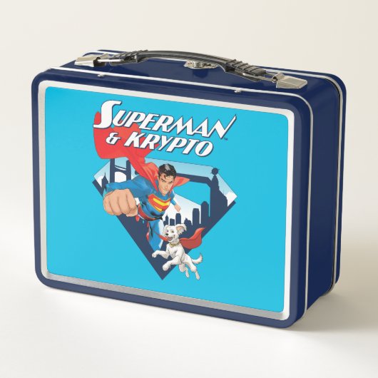 Superman en Krypto stijgen (Achterkant)