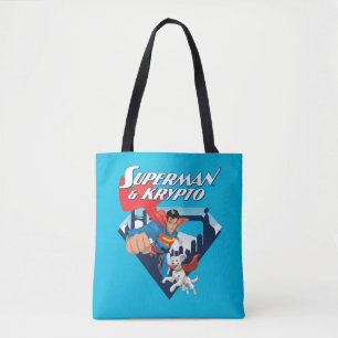 Superman en Krypto stijgen Draagtas