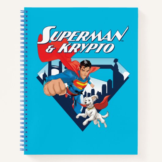 Superman en Krypto stijgen Notitieboek (Voorkant)