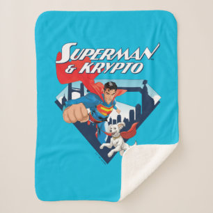 Superman en Krypto stijgen Sherpa Deken