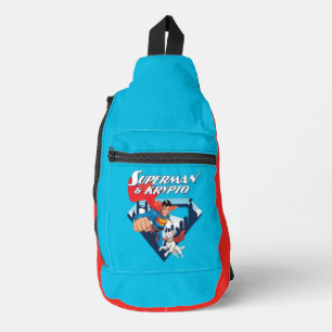 Superman en Krypto stijgen Sling Bag