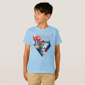 Superman en Krypto stijgen T-shirt (Voorkant volledig)