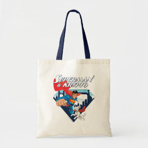 Superman en Krypto stijgen Tote Bag