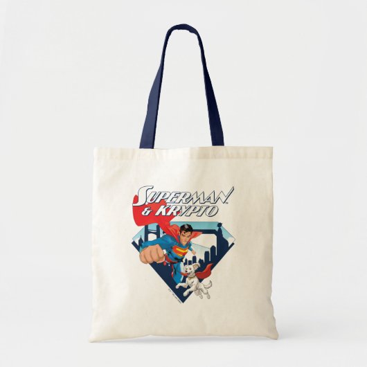 Superman en Krypto stijgen Tote Bag (Voorkant)
