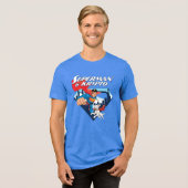 Superman en Krypto stijgen Tri-Blend Shirt (Voorkant volledig)