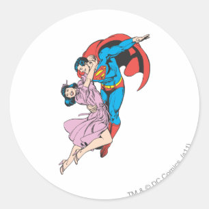 Superman en Lois in roze Ronde Sticker