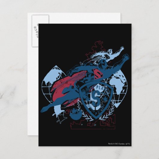 Superman en Map Briefkaart (Voorkant / Achterkant)