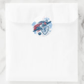 Superman en Map Ronde Sticker (Tas)