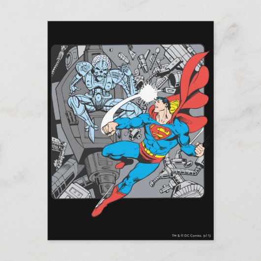 Superman Fights Brainiac Briefkaart (Voorkant)