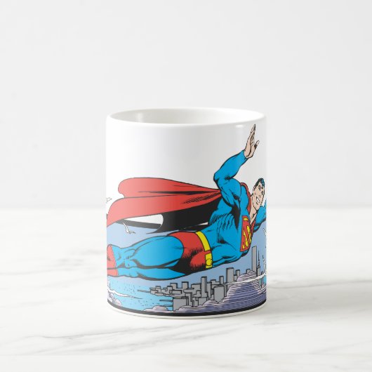 Superman Flies Thru City Koffiemok (Center)