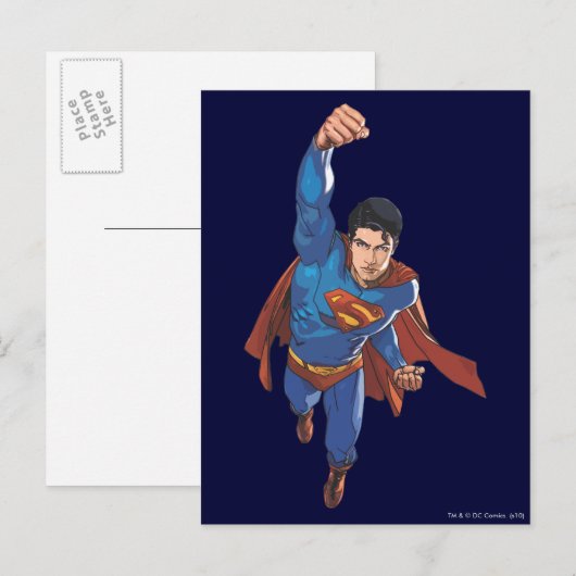 Superman Flying Forward Briefkaart (Voorkant / Achterkant)