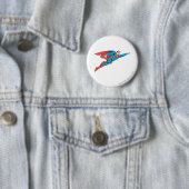 Superman Flying Right Ronde Button 5,7 Cm (In situ)