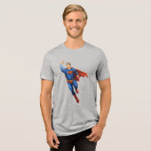 Superman Flying Tri-Blend Shirt (Voorkant volledig)