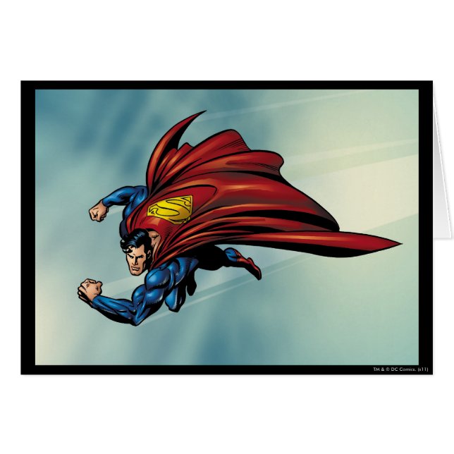 Superman flys met cape (Voorkant Horizontaal)