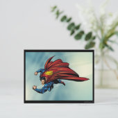 Superman flys met cape briefkaart (Staand voorkant)
