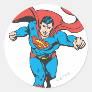 Superman gaat vooruit 2 ronde sticker