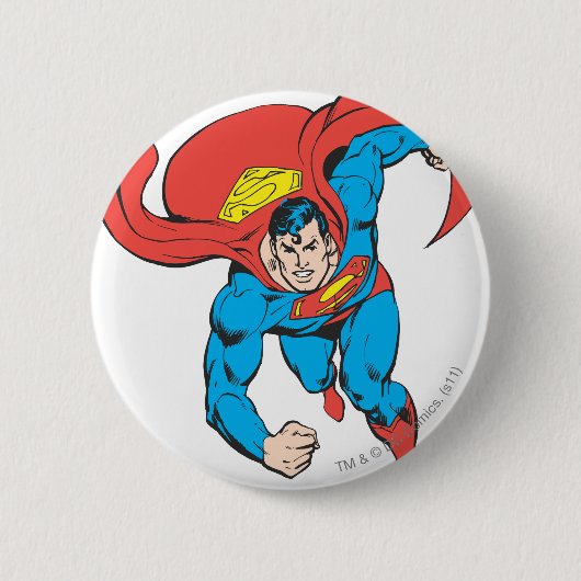 Superman gaat vooruit ronde button 5,7 cm (Voorkant)
