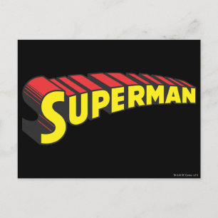 Superman   Gele rode letters Logo Briefkaart