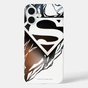 Superman gestileerd   Blauw Oranje Logo iPhone 16 Plus Hoesje