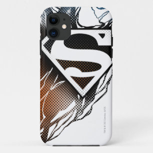 Superman gestileerd Blauw Oranje Logo iPhone 11 Hoesje