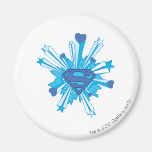 Superman gestileerd Blauw schild harten Logo Magneet