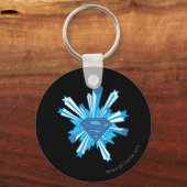Superman gestileerd | Blauw schild harten Logo Sleutelhanger (Voorkant)