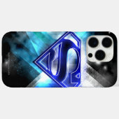 Superman gestileerd | Blue White Crystal Logo Case-Mate iPhone Case (Achterkant (horizontaal))