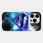 Superman gestileerd | Blue White Crystal Logo Case-Mate iPhone Case (Achterkant (horizontaal))