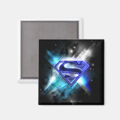 Superman gestileerd | Blue White Crystal Logo Magneet (Voorkant / Achterkant)