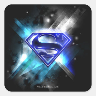 Superman gestileerd   Blue White Crystal Logo Vierkante Sticker