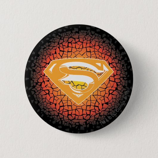 Superman gestileerd | Crackle Logo Ronde Button 5,7 Cm (Voorkant)