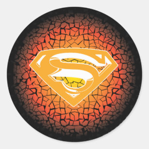 Superman gestileerd   Crackle Logo Ronde Sticker