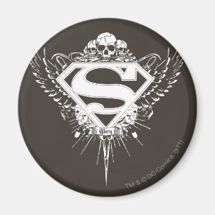 Superman gestileerd Donkere bruine achtergrond-Lo Magneet