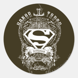 Superman gestileerd Eerlijkheid, waarheid en rec Ronde Sticker