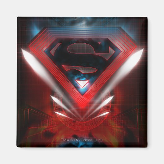 Superman gestileerd | Futuristische Logo Magneet (Voorkant)