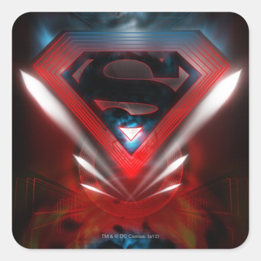 Superman gestileerd | Futuristische Logo Vierkante Sticker (Voorkant)