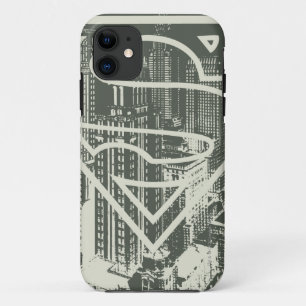 Superman gestileerd  Green Metropolis Logo iPhone 11 Hoesje
