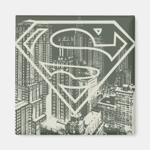 Superman gestileerd Green Metropolis Logo Magneet
