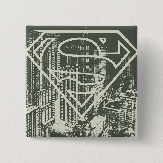 Superman gestileerd | Green Metropolis Logo Vierkante Button 5,1 Cm (Voorkant)