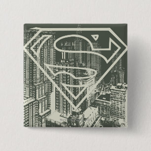 Superman gestileerd Green Metropolis Logo Vierkante Button 5,1 Cm