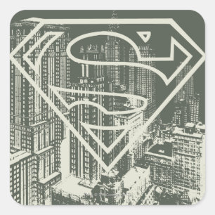 Superman gestileerd   Green Metropolis Logo Vierkante Sticker