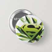Superman gestileerd | Green Shield Logo Ronde Button 5,7 Cm (Voorkant /achterkant)