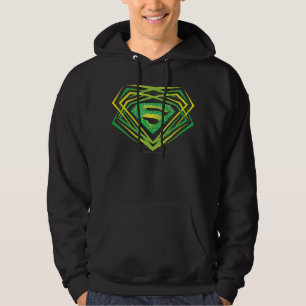 Superman gestileerd Groene decoratieve Logo Hoodie