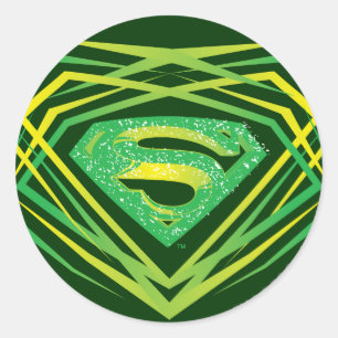 Superman gestileerd Groene decoratieve Logo Ronde Sticker