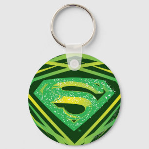 Superman gestileerd   Groene decoratieve Logo Sleutelhanger