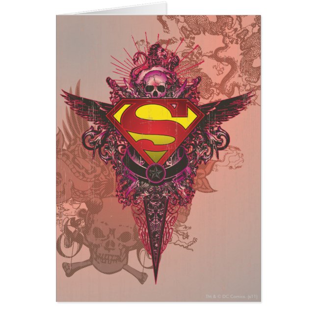 Superman gestileerd | Grunge Design Logo (Voorkant)