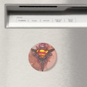 Superman gestileerd | Grunge Design Logo Magneet (Insitu (Vaatwasser))