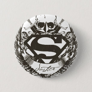 Superman gestileerd Logo Justitie Ronde Button 5,7 Cm