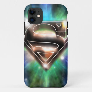Superman gestileerd Logo met glanzende barsten iPhone 11 Hoesje