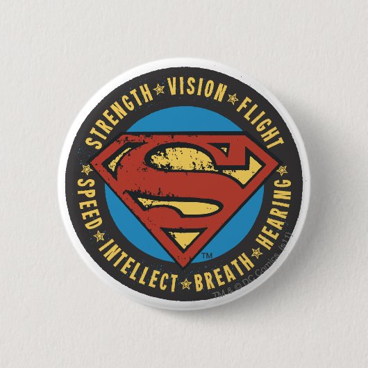 Superman gestileerd | Logo van de lijnvlucht Ronde Button 5,7 Cm (Voorkant)